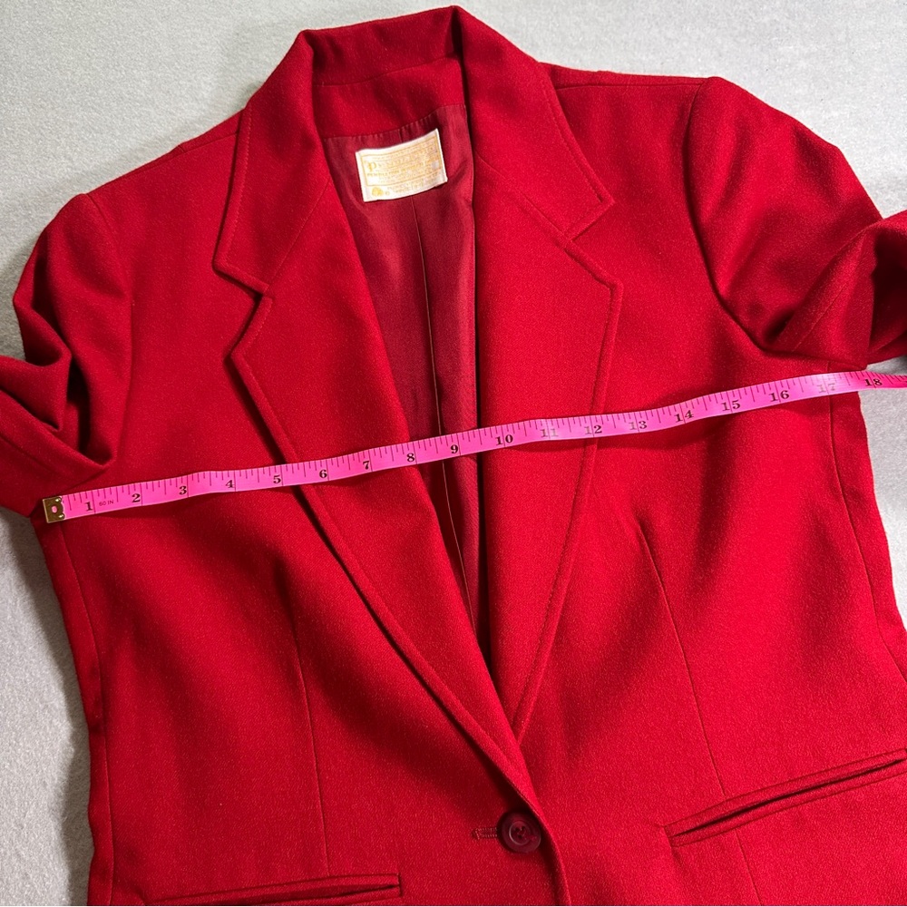 Vintage Pendleton Wool Blazer Womens 8 Red Single Button‎ Classic Made In USA - Picture 2 of 10